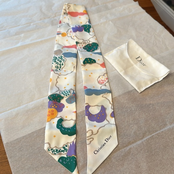 Authentic Christian Dior Skinny Silk Scarf - Picture 4 of 12